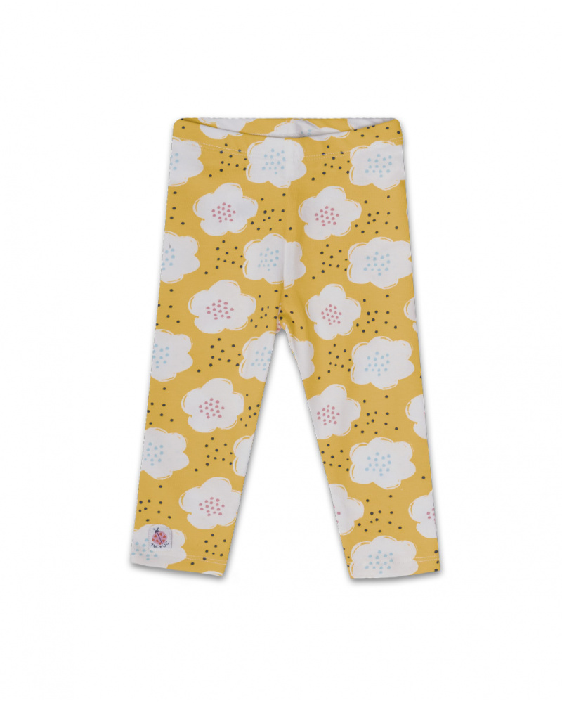 Leggings amarelas de tricô para menina Tiny Critters