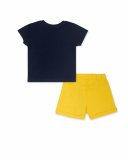 Conjunto tricot azul e amarelo para menino Tiny Critters