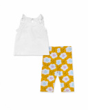 Conjunto tricô branco e amarelo para menina Tiny Critters