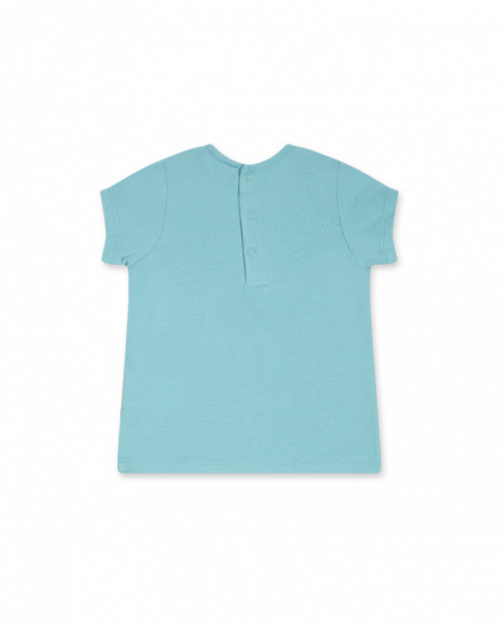 T-shirt de malha azul para menina Tiny Critters
