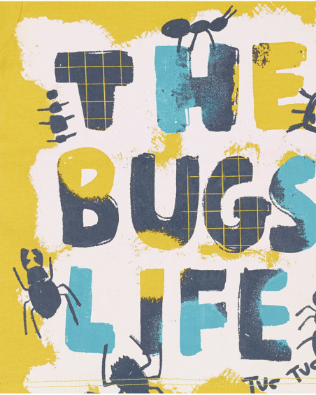 T-shirt em malha amarela para menino Tiny Critters