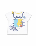 T-shirt em malha branca para menino Tiny Critters
