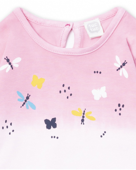 T-shirt malha branca para menina Tiny Critters