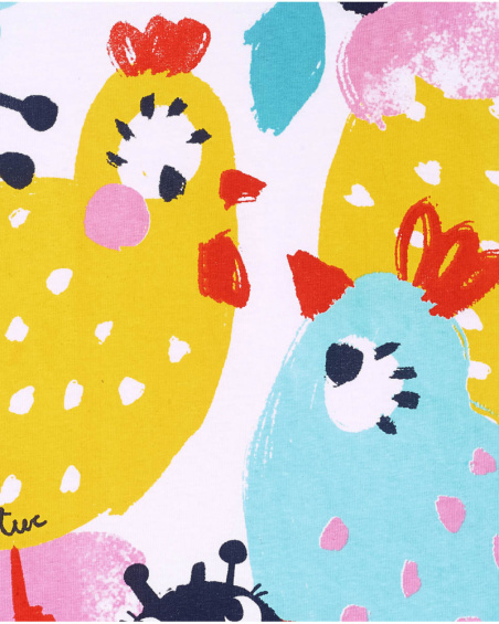 Vestido de malha estampado branco para menina Tiny Critters