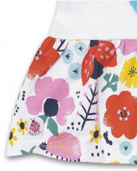Vestido branco de malha para menina Tiny Critters