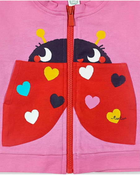 Jaqueta plush rosa para menina Tiny Critters