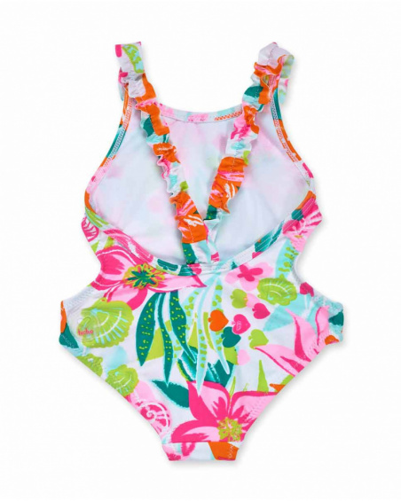 Fato de banho de menina com estampa de conchas