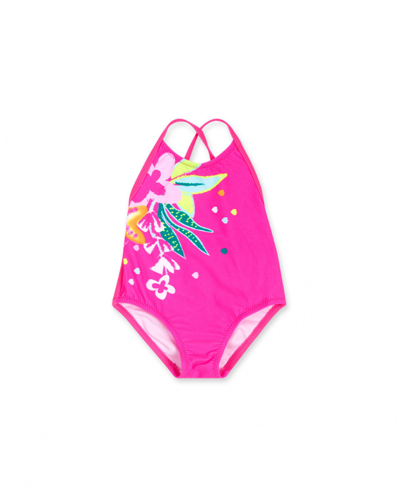 Fato de banho fúcsia menina concha
