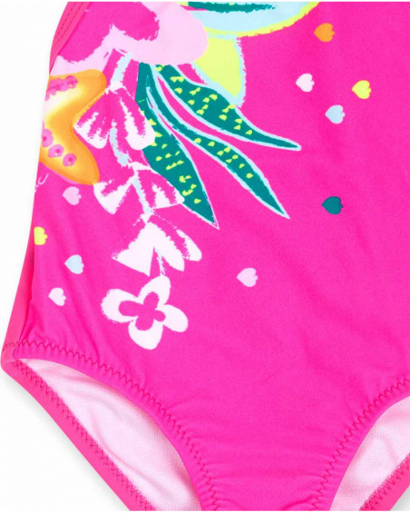 Fato de banho fúcsia menina concha