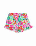 Shorts de malha com estampa de conchas para menina