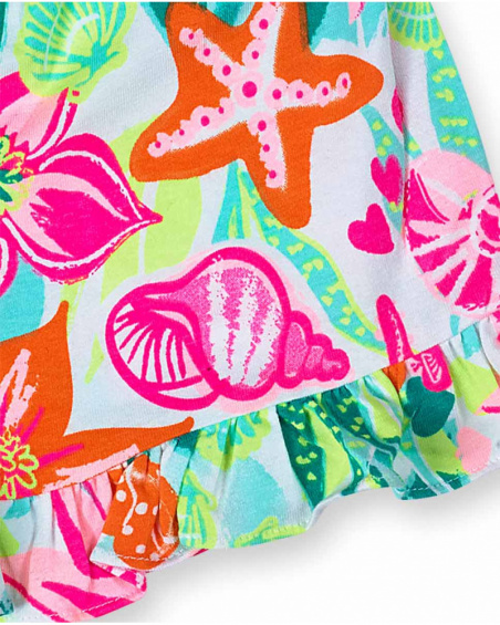 Shorts de malha com estampa de conchas para menina