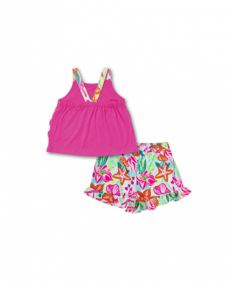 Conjunto malha fúcsia para menina Seashell