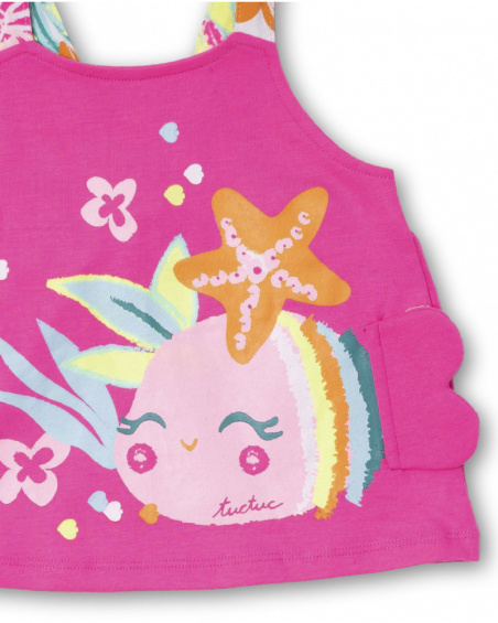 Conjunto malha fúcsia para menina Seashell