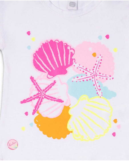 Conjunto de malha fúcsia de 3 peças para menina Seashell