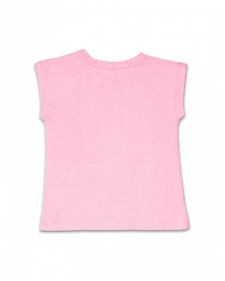 T-shirt de malha rosa fúcsia para menina Seashell