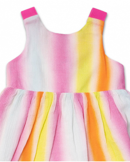 Vestido liso multicolorido para menina Seashell