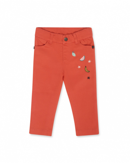 Calça de sarja vermelha Juicy girl