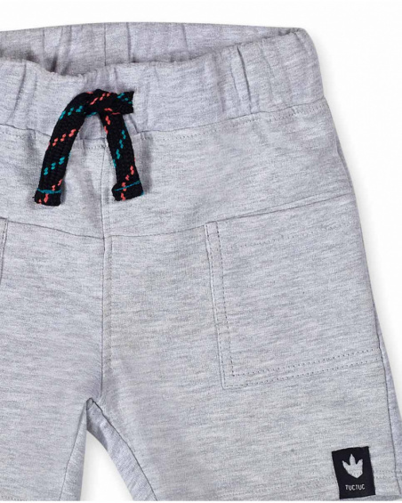 Bermudas de pelúcia cinza para meninos Juicy