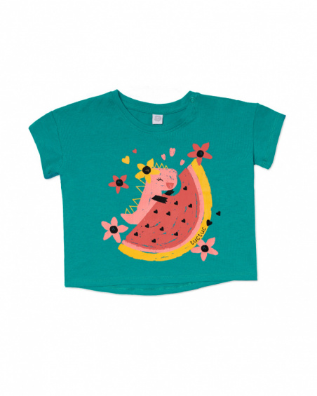 T-shirt de malha verde para menina Juicy
