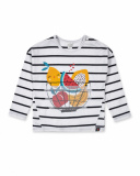 T-shirt branca comprida de malha para menina Juicy