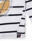 T-shirt branca comprida de malha para menina Juicy