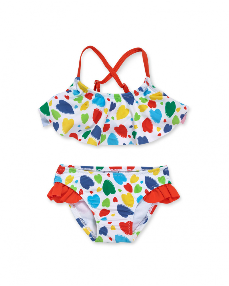 Biquíni branco para meninas de férias