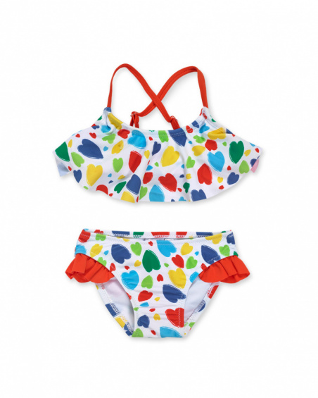 Biquíni branco para meninas de férias