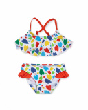 Biquíni branco para meninas de férias