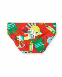 Combinação de fato de banho vermelho para férias de menino