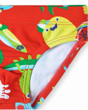 Combinação de fato de banho vermelho para férias de menino