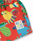 Calções de banho vermelhos para férias de menino