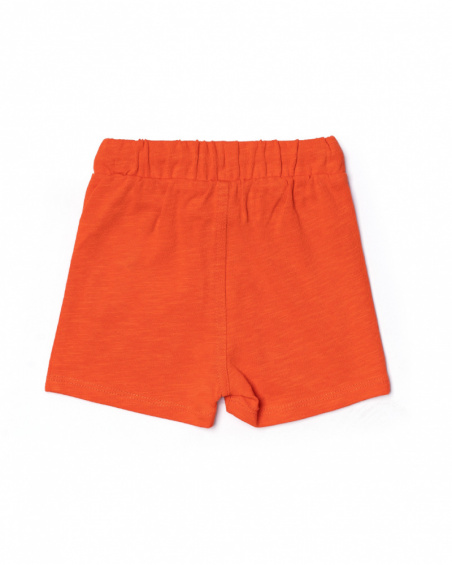 Bermudas de tricô vermelho para menino Férias
