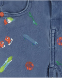 Bermudas de tricô azul para menino Férias