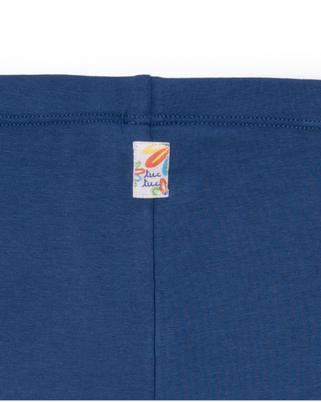 Legging de tricô azul pirata para festa de menina