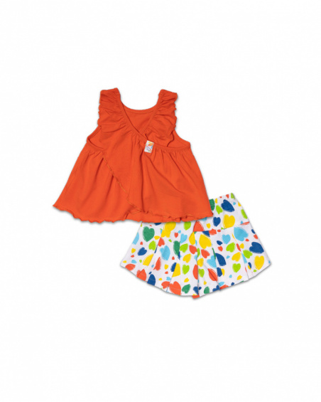 Conjunto de tricô vermelho para festa de menina