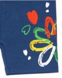 Conjunto de tricô branco azul para festa de menina