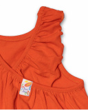 T-shirt de malha vermelha para férias de menina