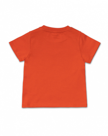 T-shirt de malha vermelha para menino Férias
