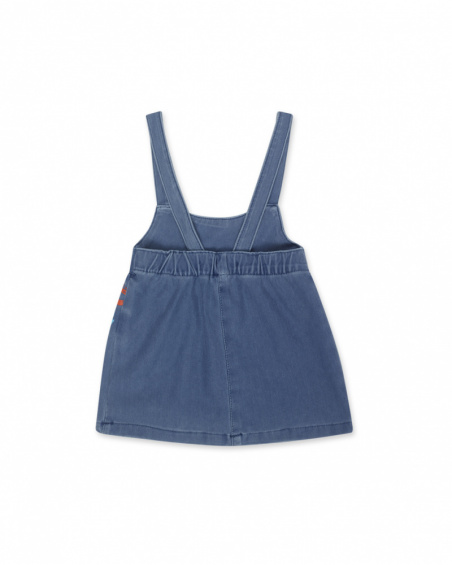 Avental de tricô azul para meninas Férias