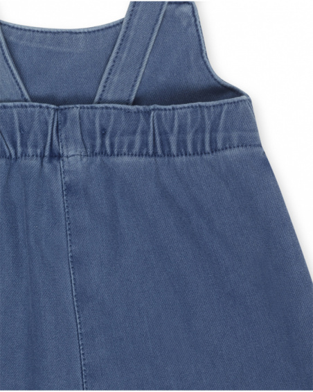 Avental de tricô azul para meninas Férias