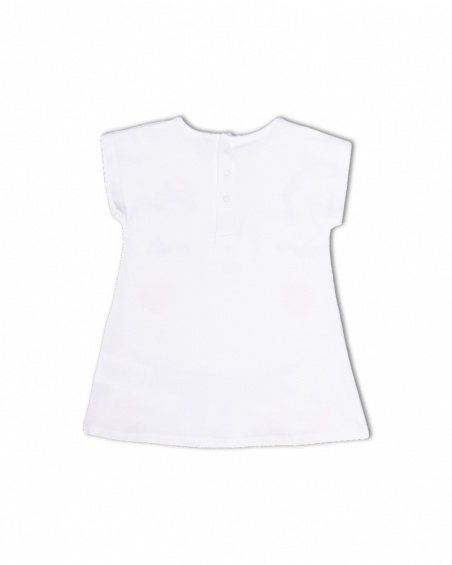 Vestido de tricô estampado branco para meninas Férias