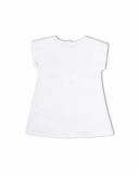 Vestido de tricô estampado branco para meninas Férias