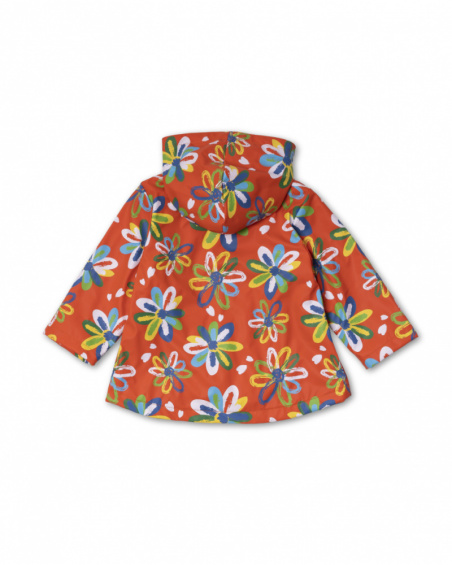 Trench coat vermelho para férias de menina