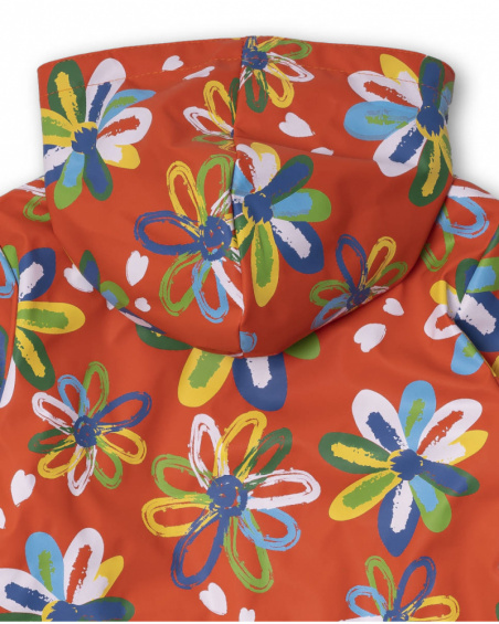 Trench coat vermelho para férias de menina