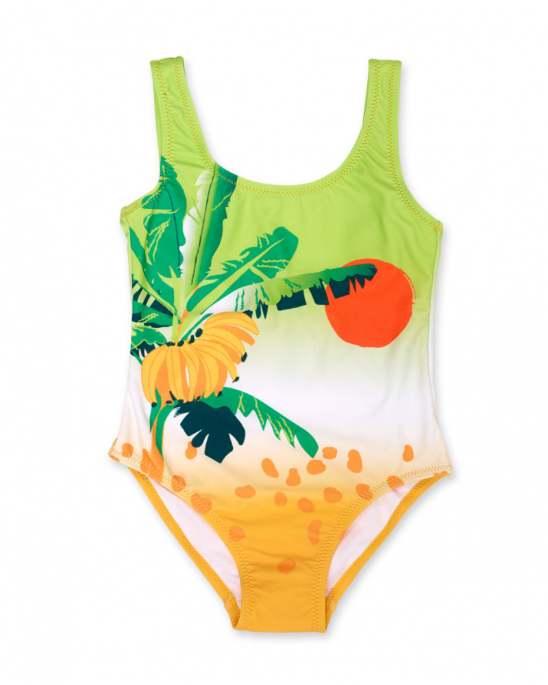 Fato de banho menina verde laranja Tropic Feelings