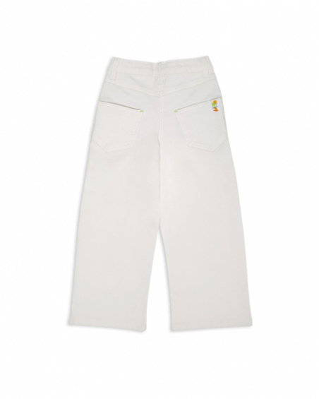 Calça jeans branca menina Tropic Feelings