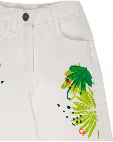 Calça jeans branca menina Tropic Feelings