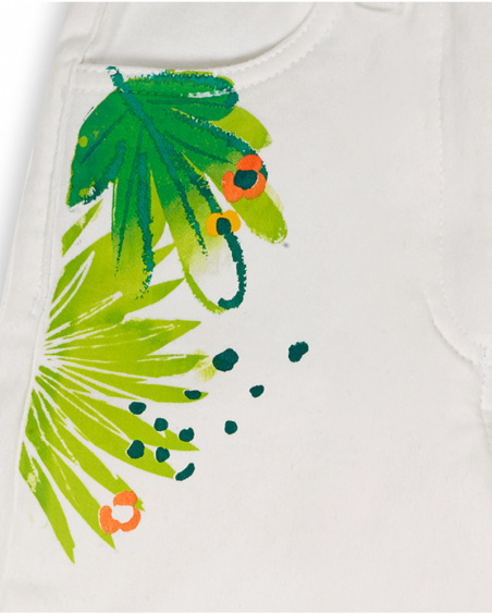 Calça jeans branca menina Tropic Feelings