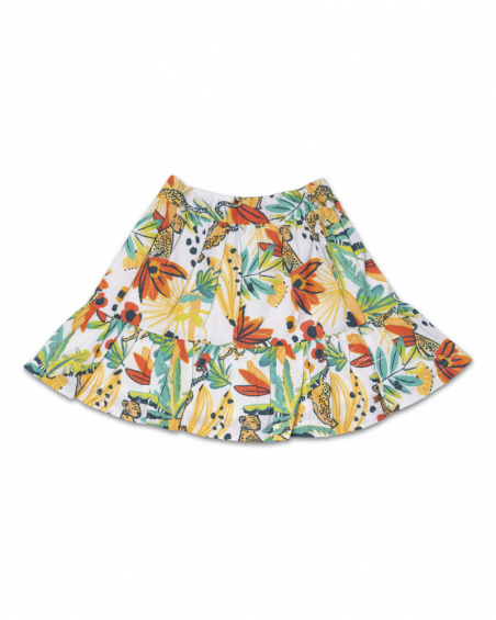 Saia popeline estampada menina Tropic Feelings