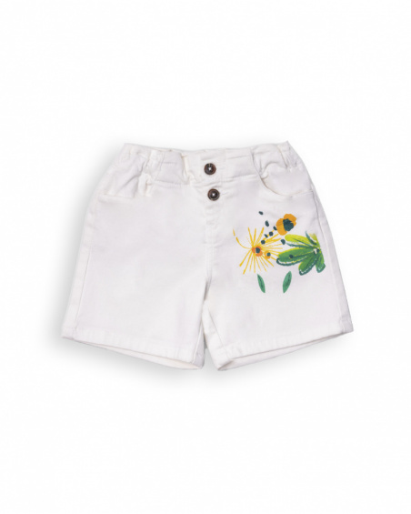 Short jeans branco para menina Tropic Feelings
